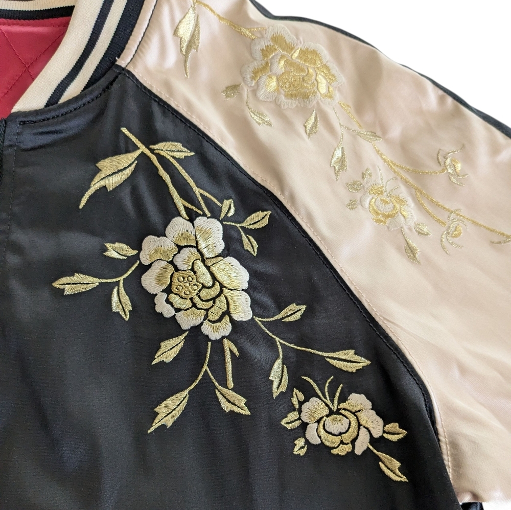 Express Reversible Satin Baseball Jacket Size Lar… - image 4